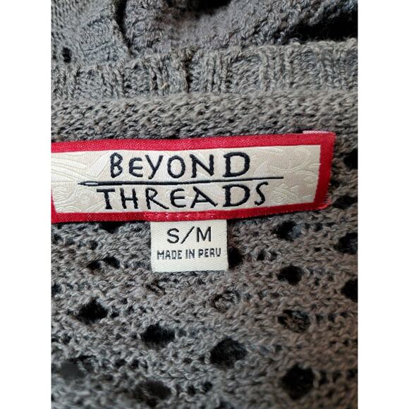 Sacred Threads‎ Womens Small Open Front Cardigan Sweater Layering Brown Bohemian - Picture 4 of 10